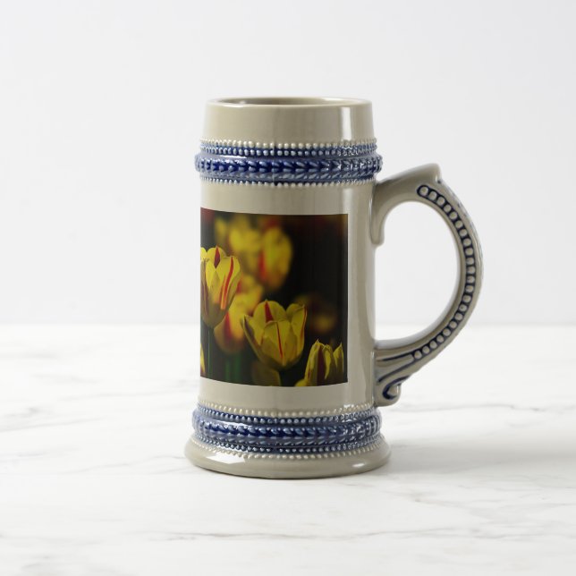 Chope À Bière Fleurs de tulipe jaune (Droite)