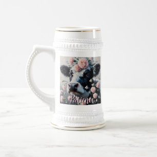 Chope À Bière Fleurs de vache Holstein Ferme Ferme Personnalisée