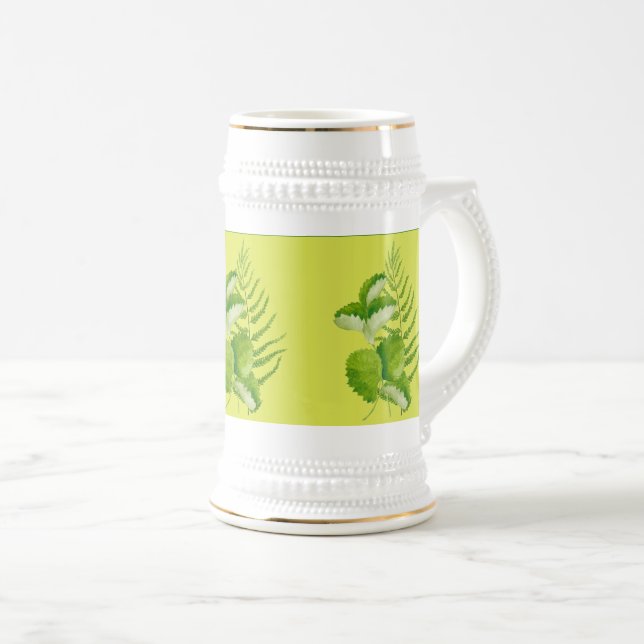 Chope À Bière Formulaires en vert sur un Stein (Devant droit)