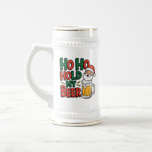 Chope À Bière Funny Christmas Père Noël brasse de l'art du mot b