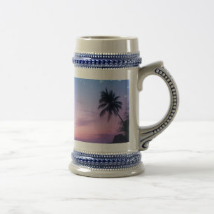Chope À Bière Galaxie Autocollant Cœur Cristal Bleu Tropiques