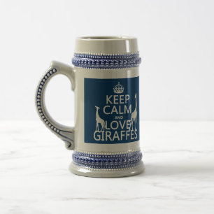 Chope À Bière Gardez le calme et aimez les girafes - toutes les