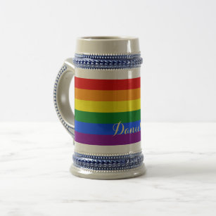 Chope À Bière Gay pride LGBT Rainbow Flag Bière Vintage Stein Mu