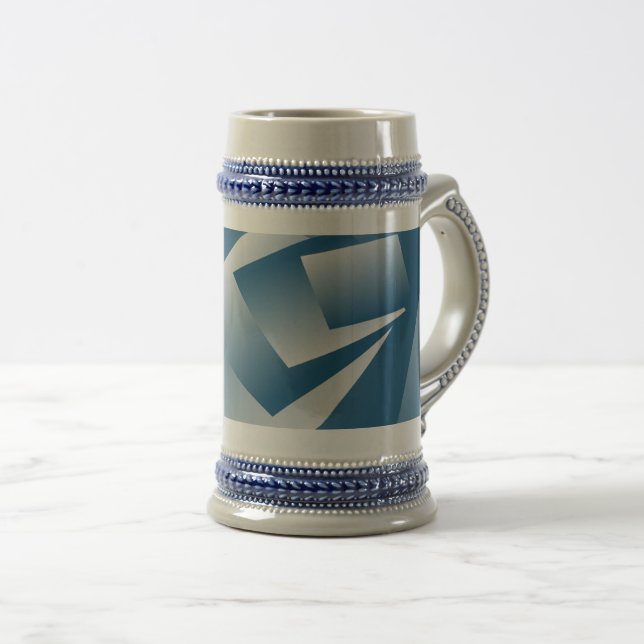 Chope À Bière Géométrie bleu sarcelle (Devant droit)