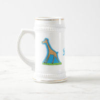 Girafe de dessin animé mignonne et heureuse avec p