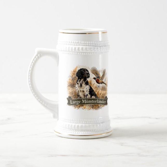 Chope À Bière Grand Münsterländer avec Faisan (Gauche)
