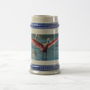 Chope À Bière Gray/Bleu de spatule rose 22 oz Stein