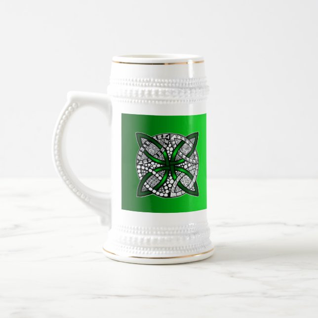 Chope À Bière Green Celtic Knot Art original (Gauche)