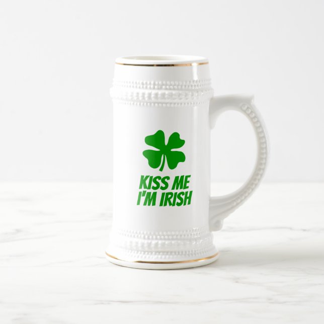 Chope À Bière Green lucky clover funny St Patrick's Day  (Droite)