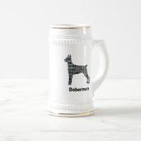 Grille de silhouette de chien Doberman Pinscher