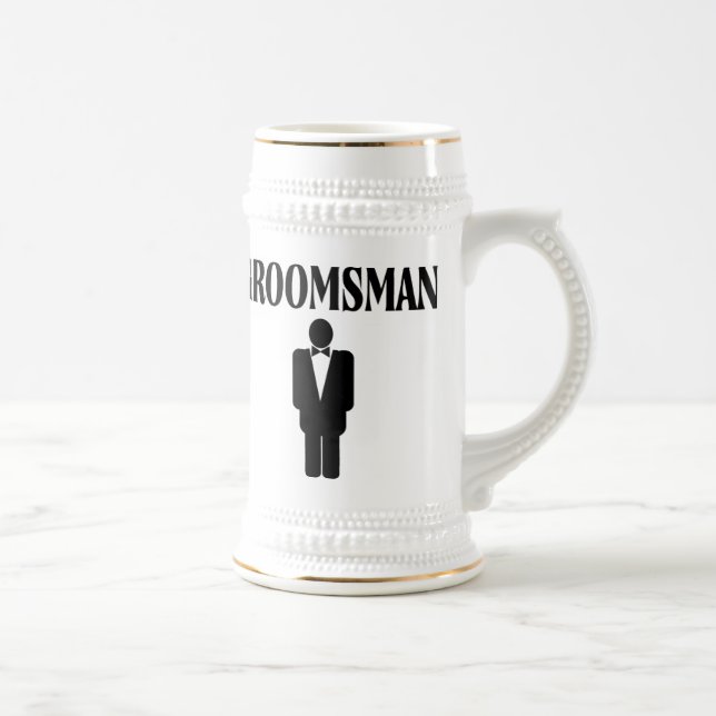 Chope À Bière Groomsman épousant la bière Stein (Droite)