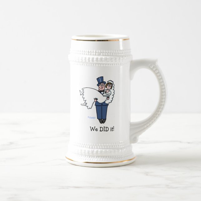 Chope À Bière Groomsmen de dessin animé de mariée et de chambre  (Droite)