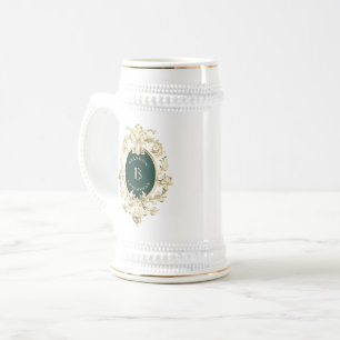 Chope À Bière Groomsmen Monogramme Baroque