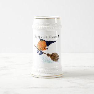 Chope À Bière Happy Halloween sorcière Citrouille Volant Chambre