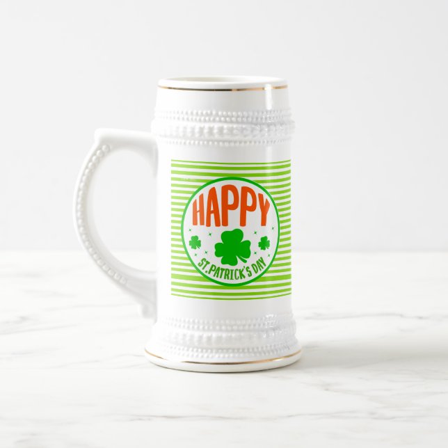 Chope À Bière Happy St. Patrick's Day Circle Design-63501 (Gauche)