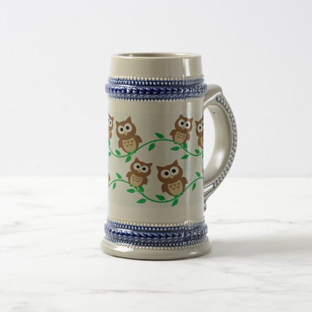 Chope À Bière Hiboux mignons (Devant droit)