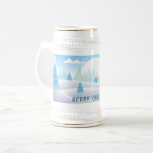 Chope À Bière Hiver Thème Joyeux Noël Stein