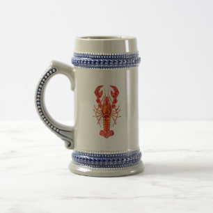 Chope À Bière Homard polygonal rouge