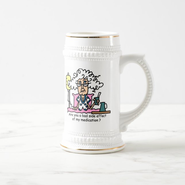 Chope À Bière Humour de l'effet secondaire des médicaments (Droite)