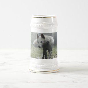 Chope À Bière Husky Sibérien Blanc