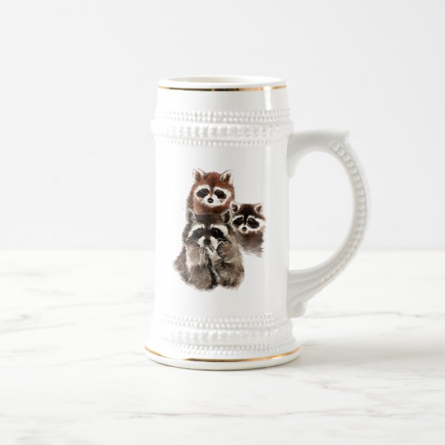 Chope À Bière Il n'y a jamais trop de Citations Raccoons mignons (Droite)