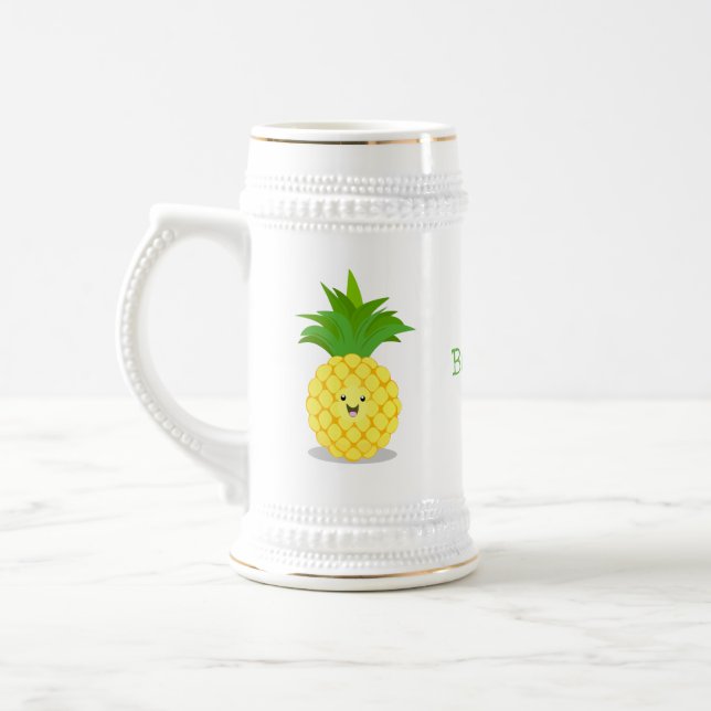 Chope À Bière Illustration d'ananas mignon (Gauche)
