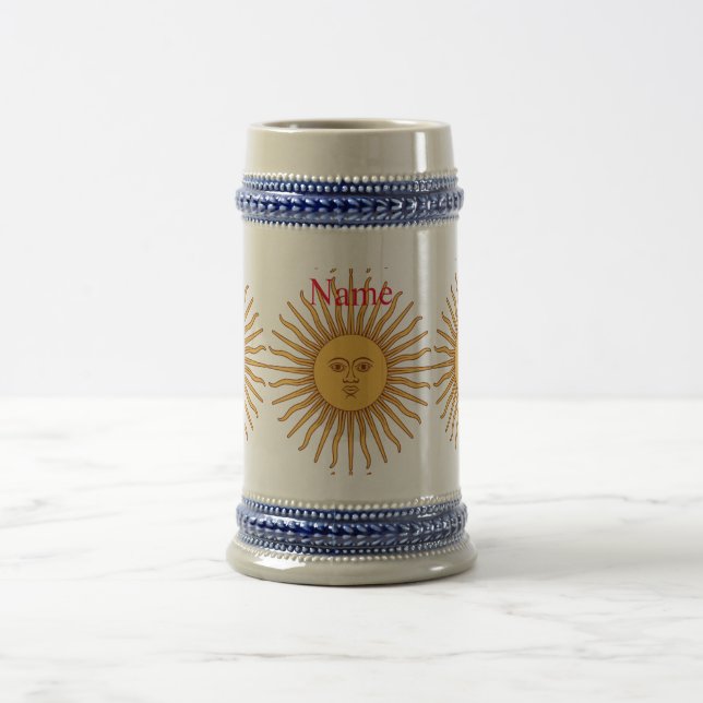 Chope À Bière Illustration d'art de visage de soleil Thunder_Cov (Centre)