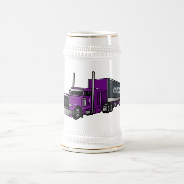 Chope À Bière Illustration de camion semi-remorque (Centre)
