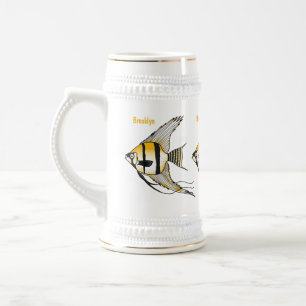 Chope À Bière Illustration de cartoon de poisson-ange zèbre