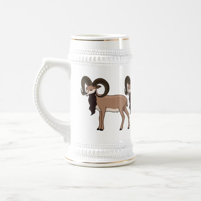Chope À Bière Illustration de chèvre de Mouflon (Gauche)