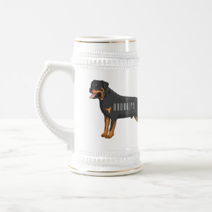 Chope À Bière Illustration de chien Rottweiler