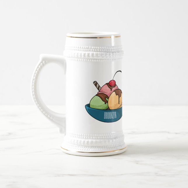 Chope À Bière Illustration de crème glacée (Gauche)