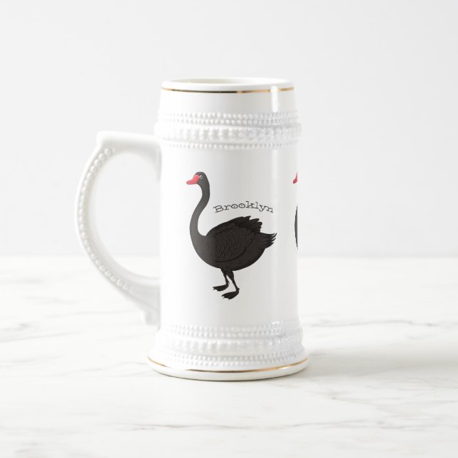 Chope À Bière Illustration de cygne noir (Gauche)