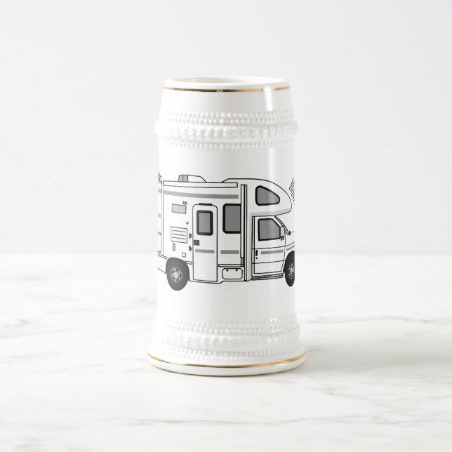 Chope À Bière Illustration de dessin animé Campervan (Centre)