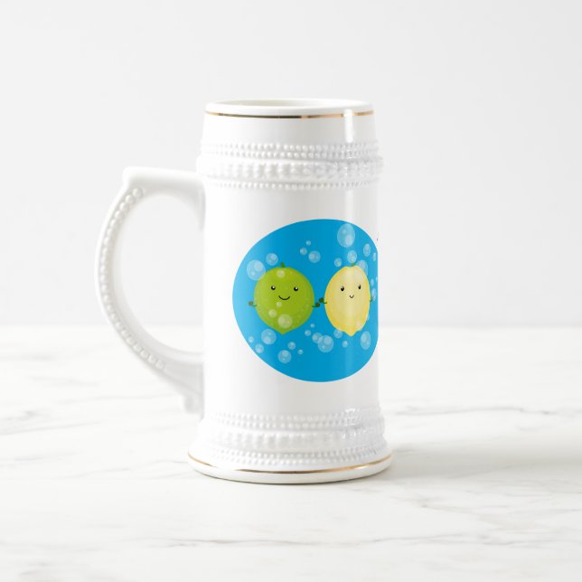 Chope À Bière Illustration de dessin animé de citron vert citron (Gauche)