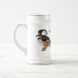 Chope À Bière Illustration de dessin animé d'oiseau harle couron