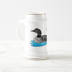 Chope À Bière Illustration de dessin animé d'oiseau plongeur
