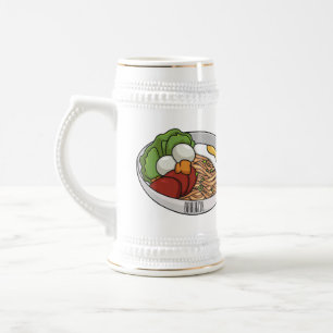 Chope À Bière Illustration de dessin sur les nouilles