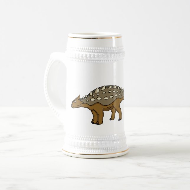 Chope À Bière Illustration de dinosaure blindé Ankylosaurus (Devant gauche)