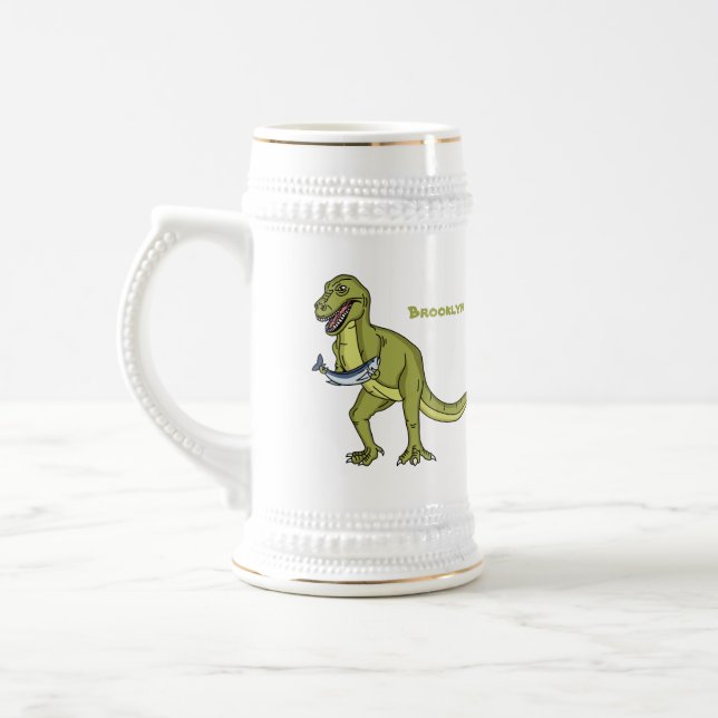 Chope À Bière Illustration de dinosaure T rex drôle (Gauche)