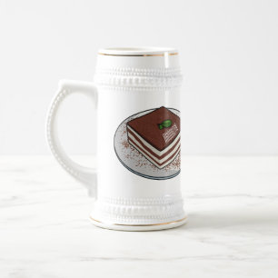 Chope À Bière Illustration de gâteau de Tiramisu