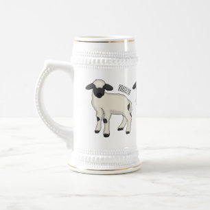 Chope À Bière Illustration de la caricature de mouton Valais Bla