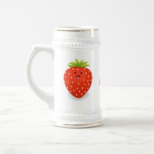 Chope À Bière Illustration de la fraise Cute kawaii (Gauche)