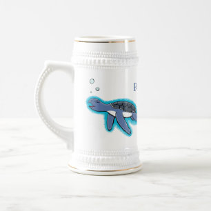 Chope À Bière Illustration de la petite tortue de mer