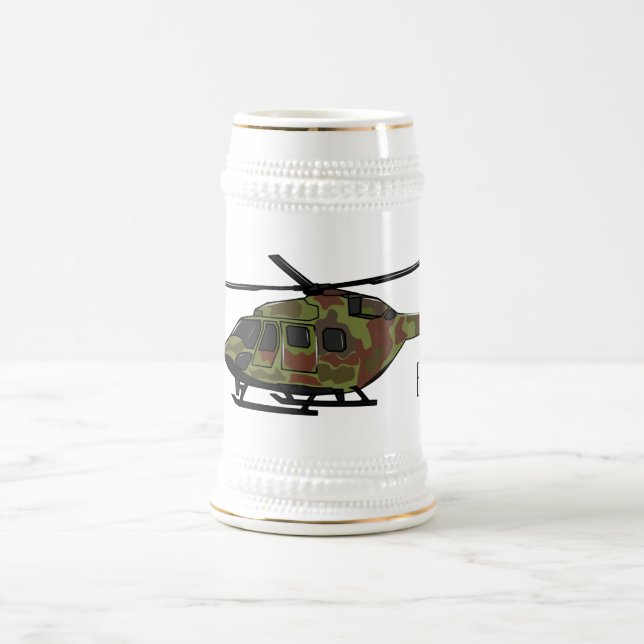 Chope À Bière Illustration de l'hélicoptère de l'armée (Centre)