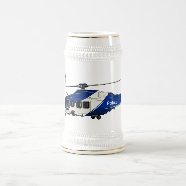 Chope À Bière Illustration de l'hélicoptère de police (Centre)