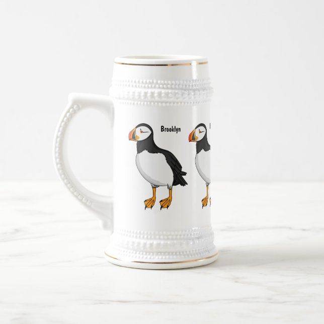 Chope À Bière Illustration de macareux de l'Atlantique (Gauche)