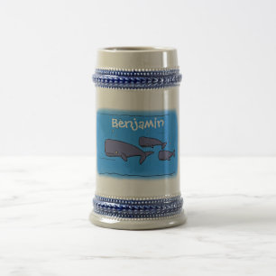 Chope À Bière Illustration de mignonne migratrice de baleines à