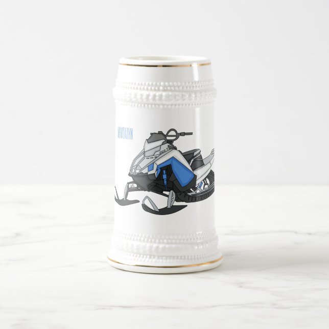 Chope À Bière Illustration de motoneige (Centre)