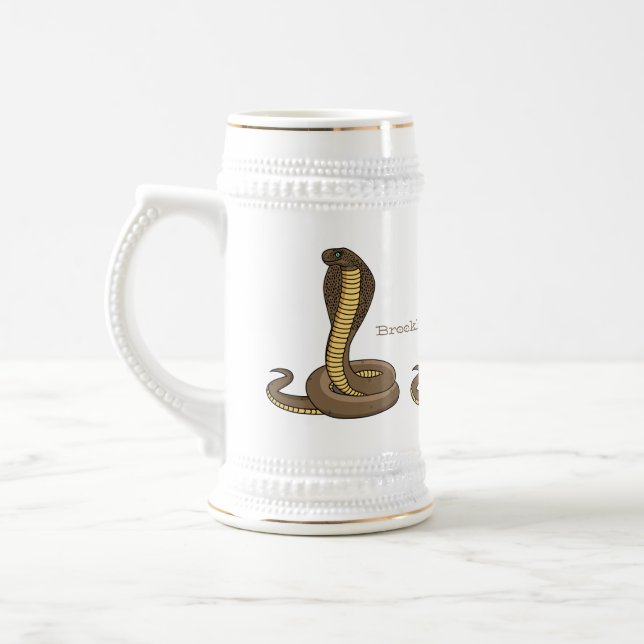 Chope À Bière Illustration de serpent à cobra Brown (Gauche)